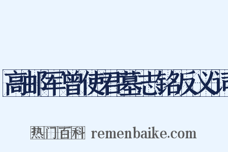 高邮军曾使君墓志铭反义词是什么意思的图片